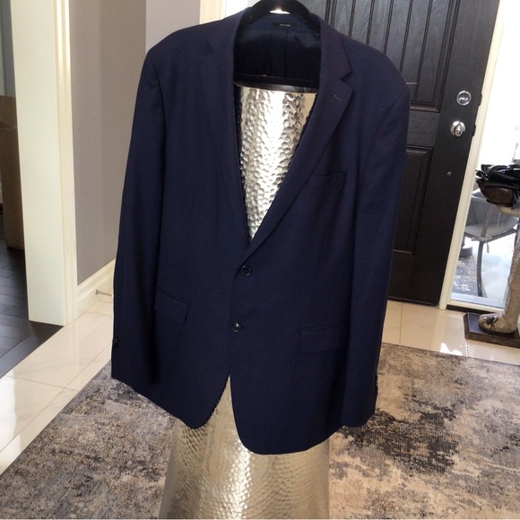 Massimo Dutti finest Italian fabric made in turkey navy blue sports jacket - Picture 11 of 17